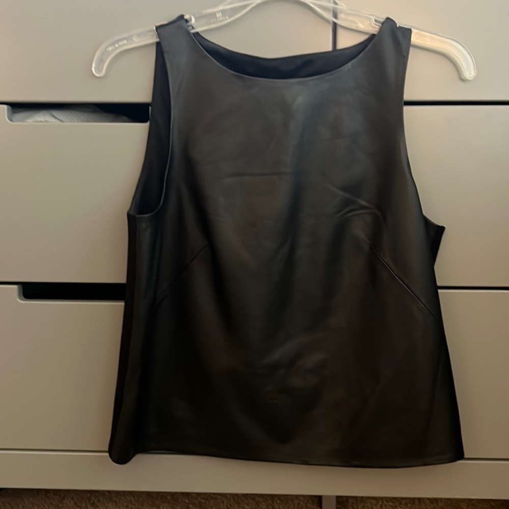 Tibi sleeveless leather top